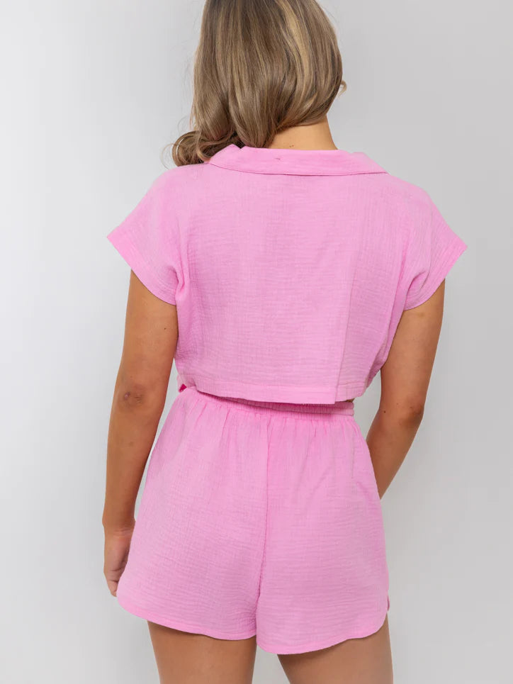 Bubblegum Gauze Romper
