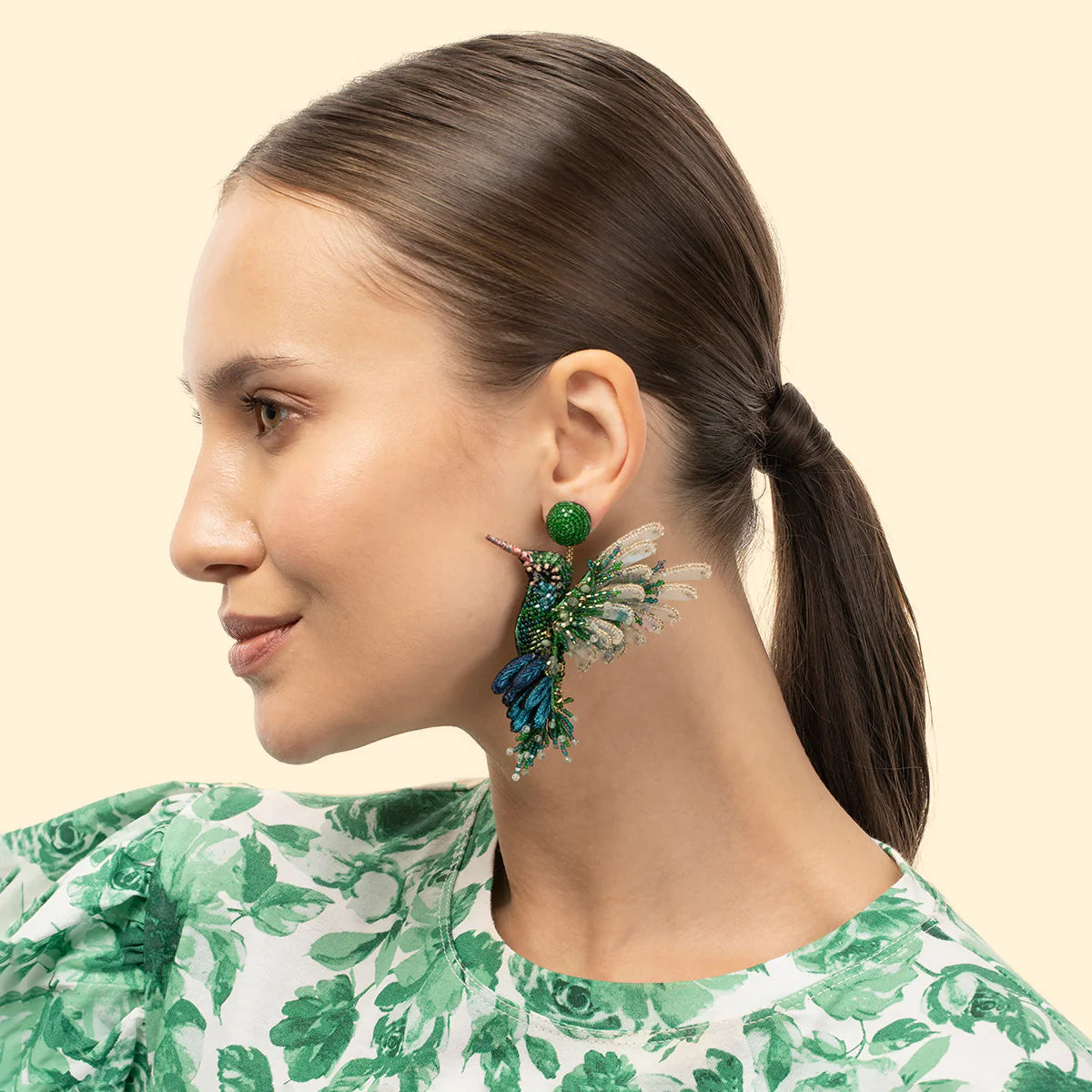 Deepa Gurnani Hummingbird Earrings