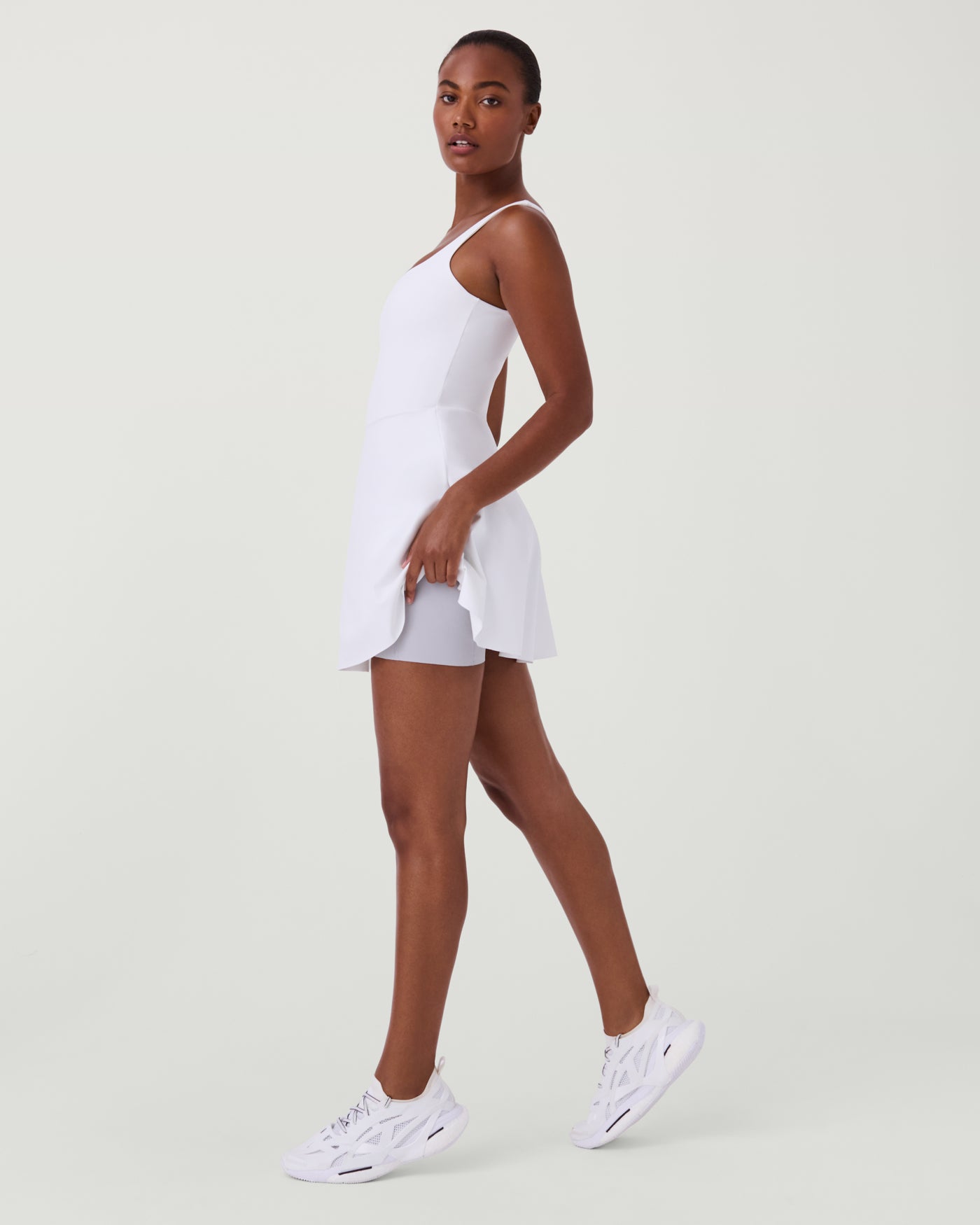 White Square Neck Tank Dress
