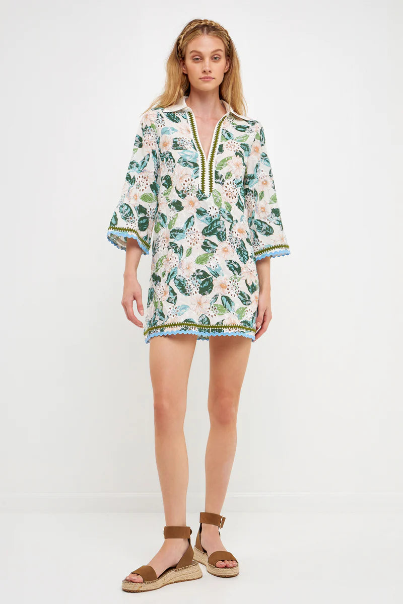Green Floral Tunic