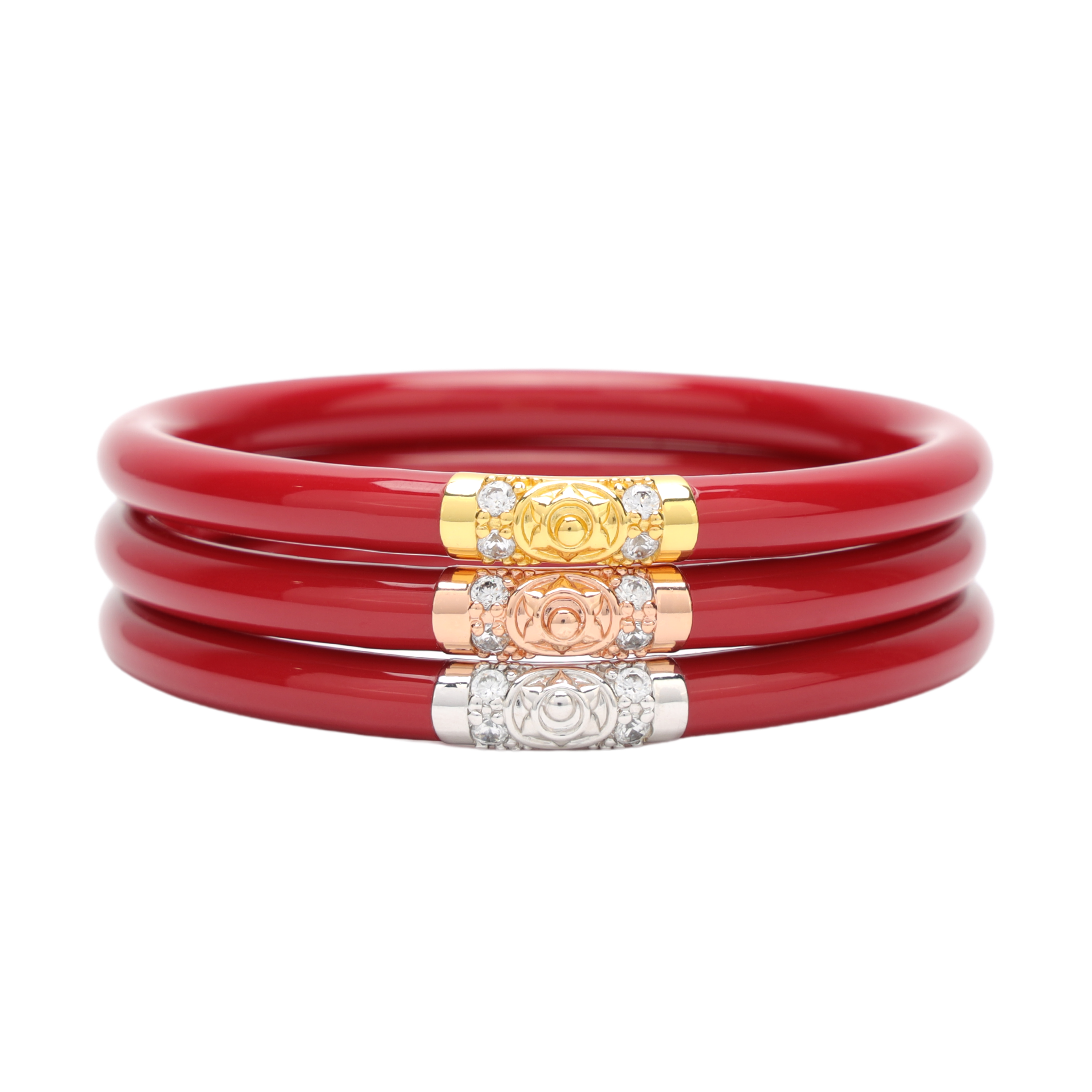 送料税込【King Ice】AUSPICIOUS BUDDHA BRACELET SET BY MARZ♪ Budha Girl Red Three Kings Bangle Bracelets - Set of 3