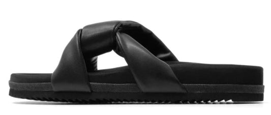 Black Side Slip Sandal