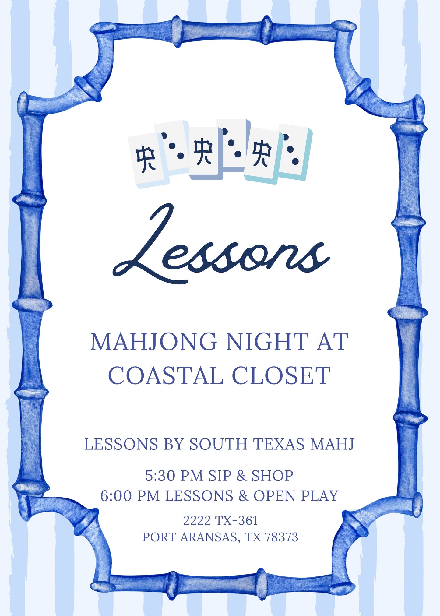 Mahjong Lessons - May 20th 2025