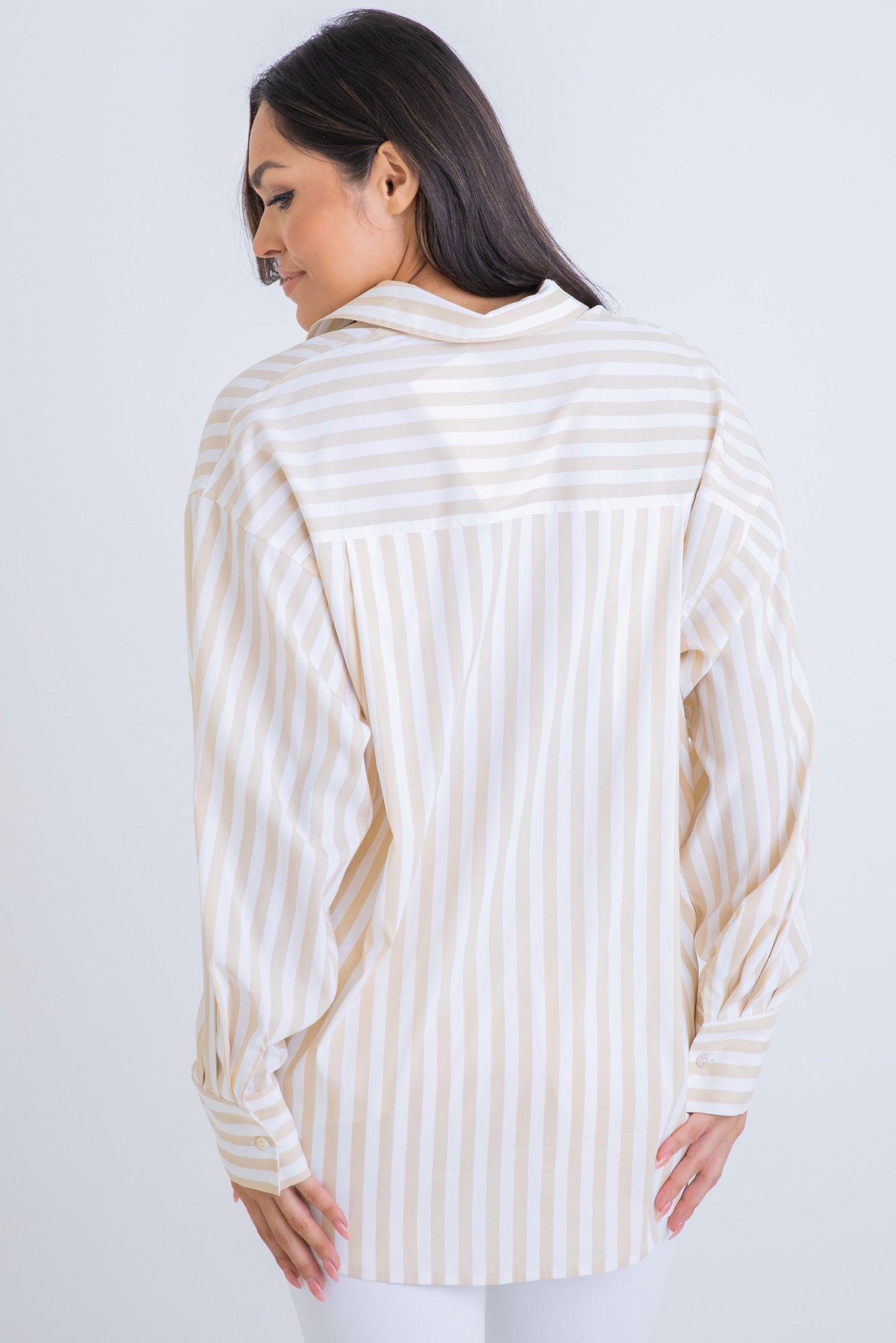 Khaki Stripe Diana Top