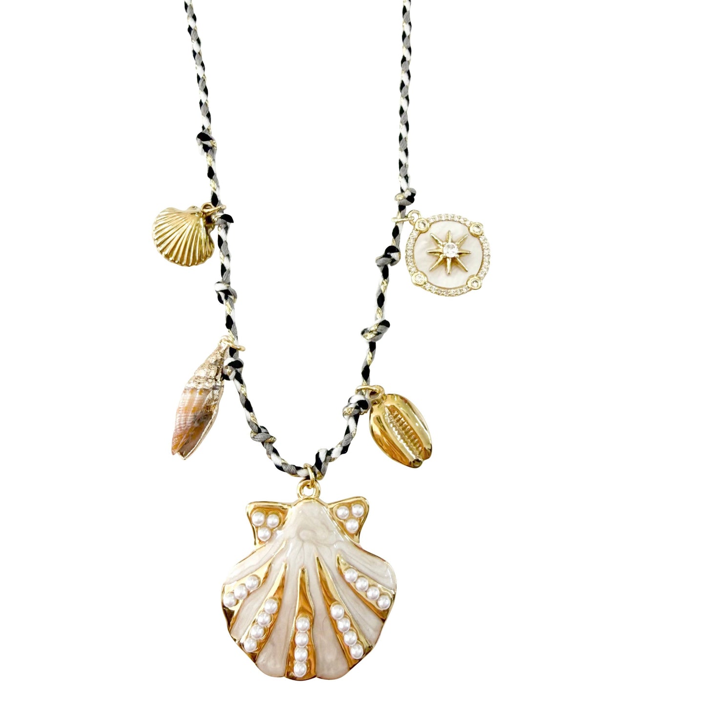 Sebastian Multi Shell Charm Necklace