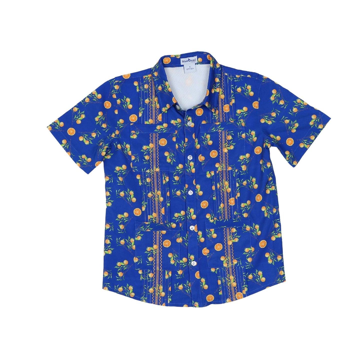 Blue Quail Boys Citrus Lattice Guayabera