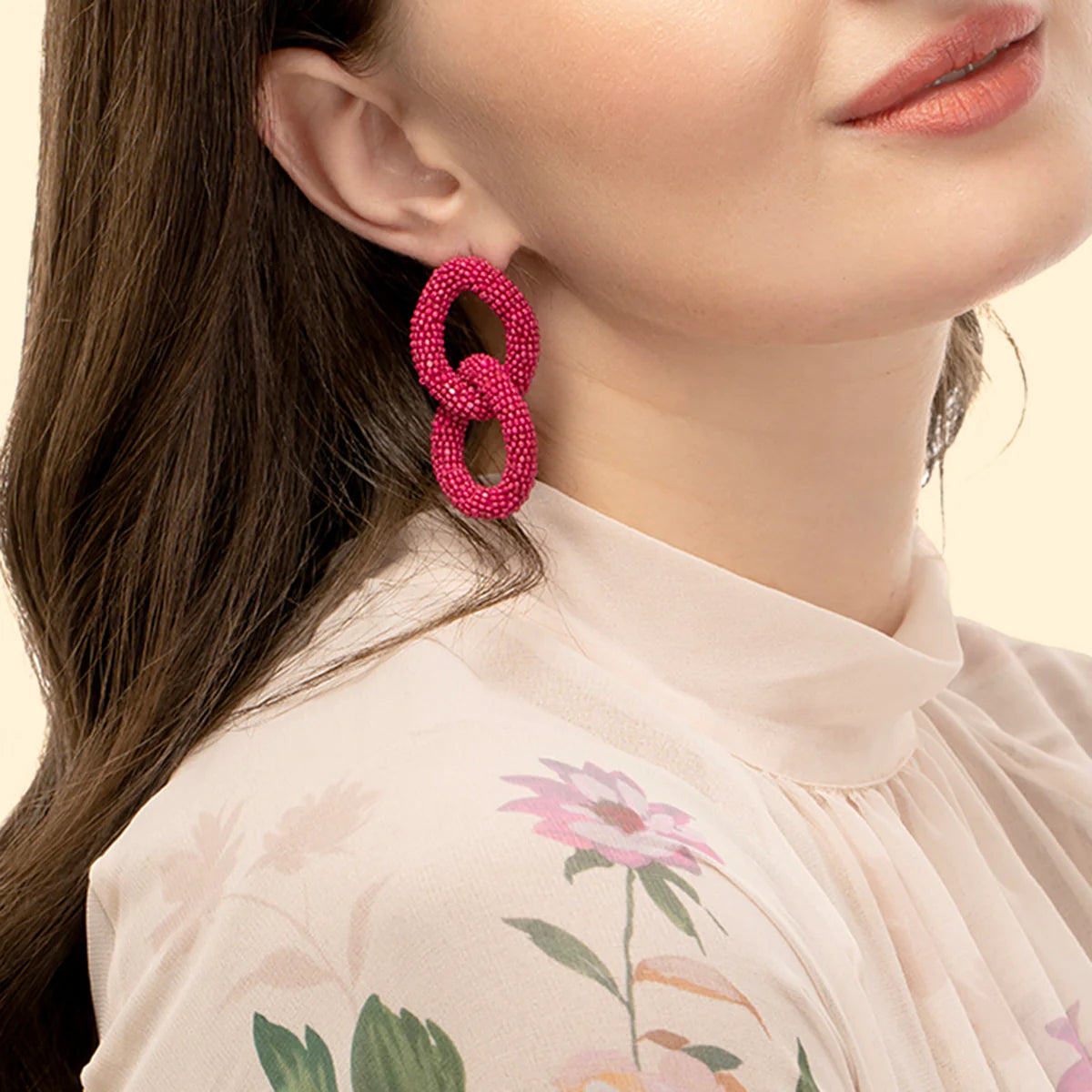 Deepa Gurnani Loulou Earrings in Fuchsia