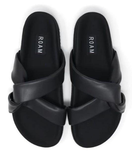 Black Side Slip Sandal