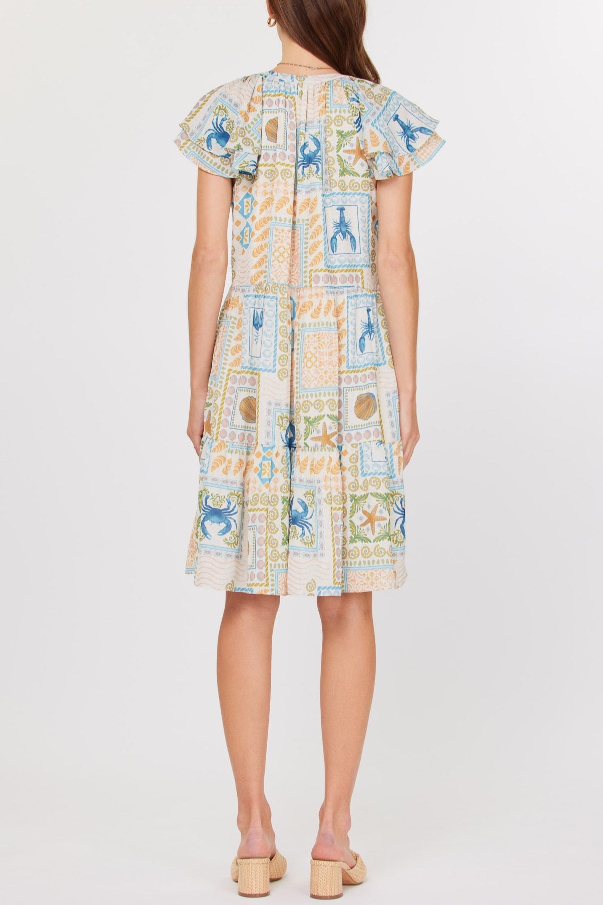 Sea Shell Fluter Slv Dress