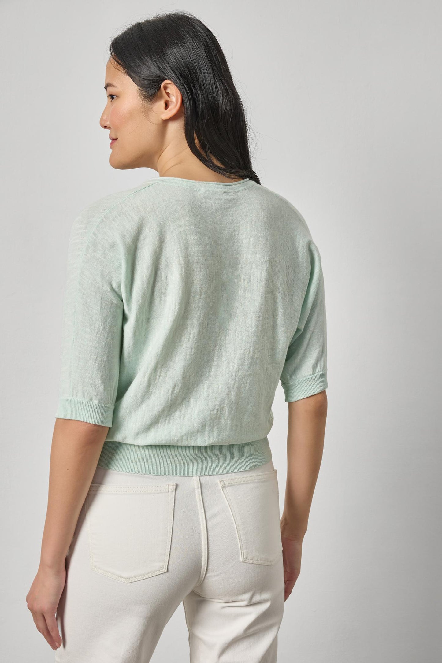 Blue Mist Dolman V-Neck Sweater