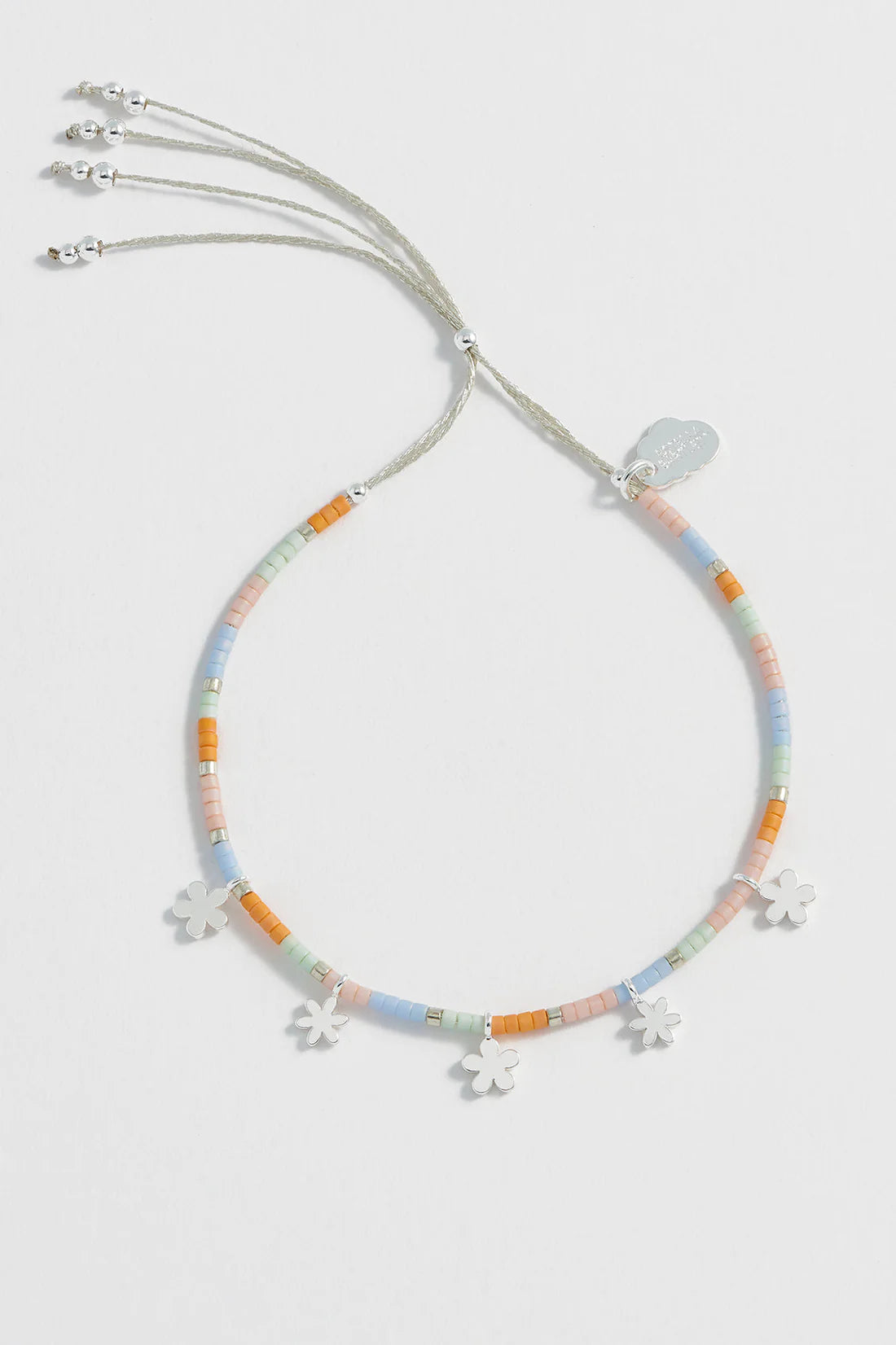 Ditsy Flower Miyuki Bracelet - Silver