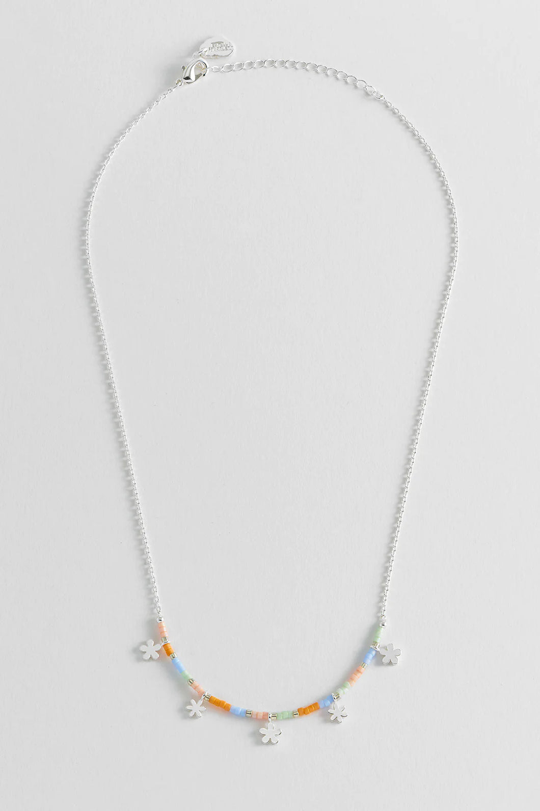 Ditsy Flower Miyuki Necklace - Silver – Coastal Closet