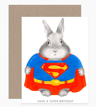 Super Bunny Birthday Card