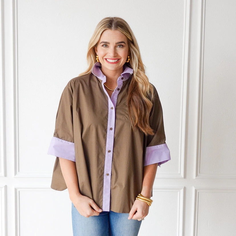 Abby Top - Forest & Lavender