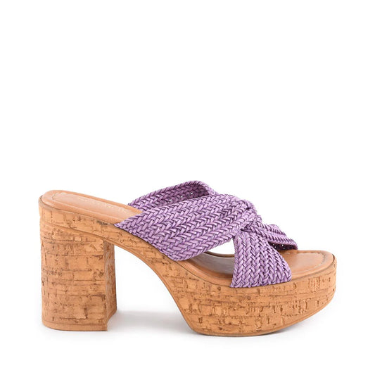 Adorned Raffia Sandal- Lavender