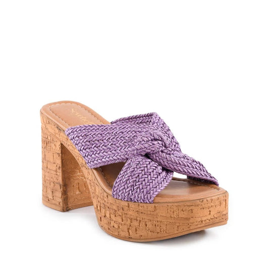 Adorned Raffia Sandal- Lavender