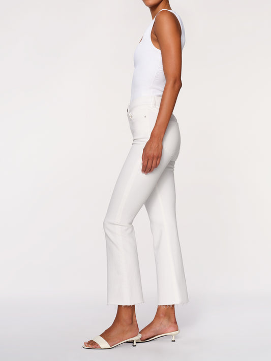 DL1961 Bridget Cropped Boot Cut Denim Jeans - White
