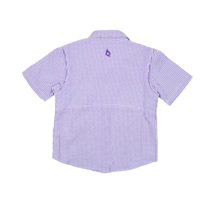Kid's Purple Check Guayabera