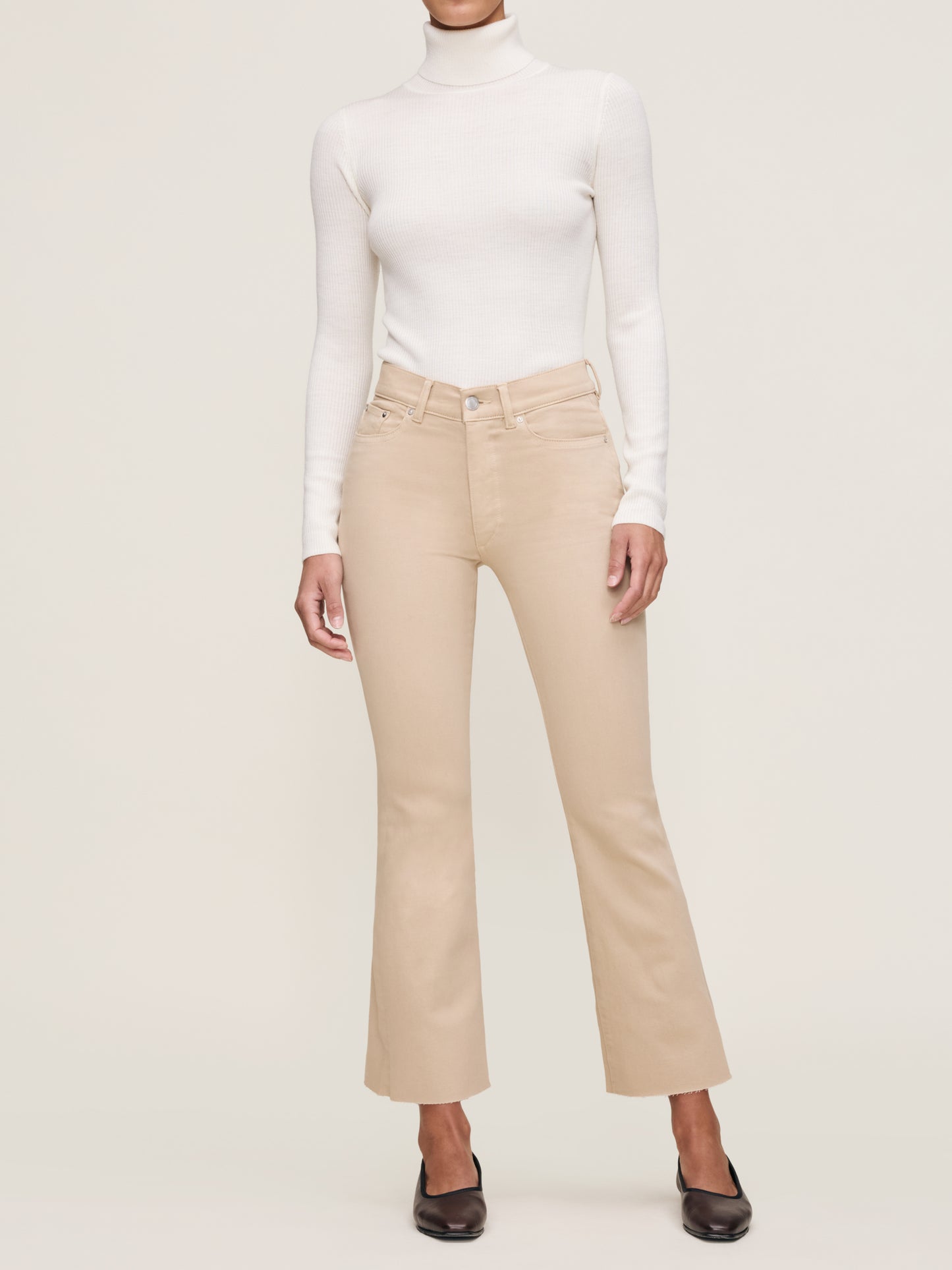 Bridget High-Rise Boot Cut Crop Jean - Almond
