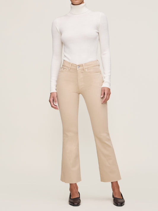 Bridget High-Rise Boot Cut Crop Jean - Almond