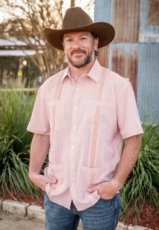 Men's Burnt Orange Guayabera
