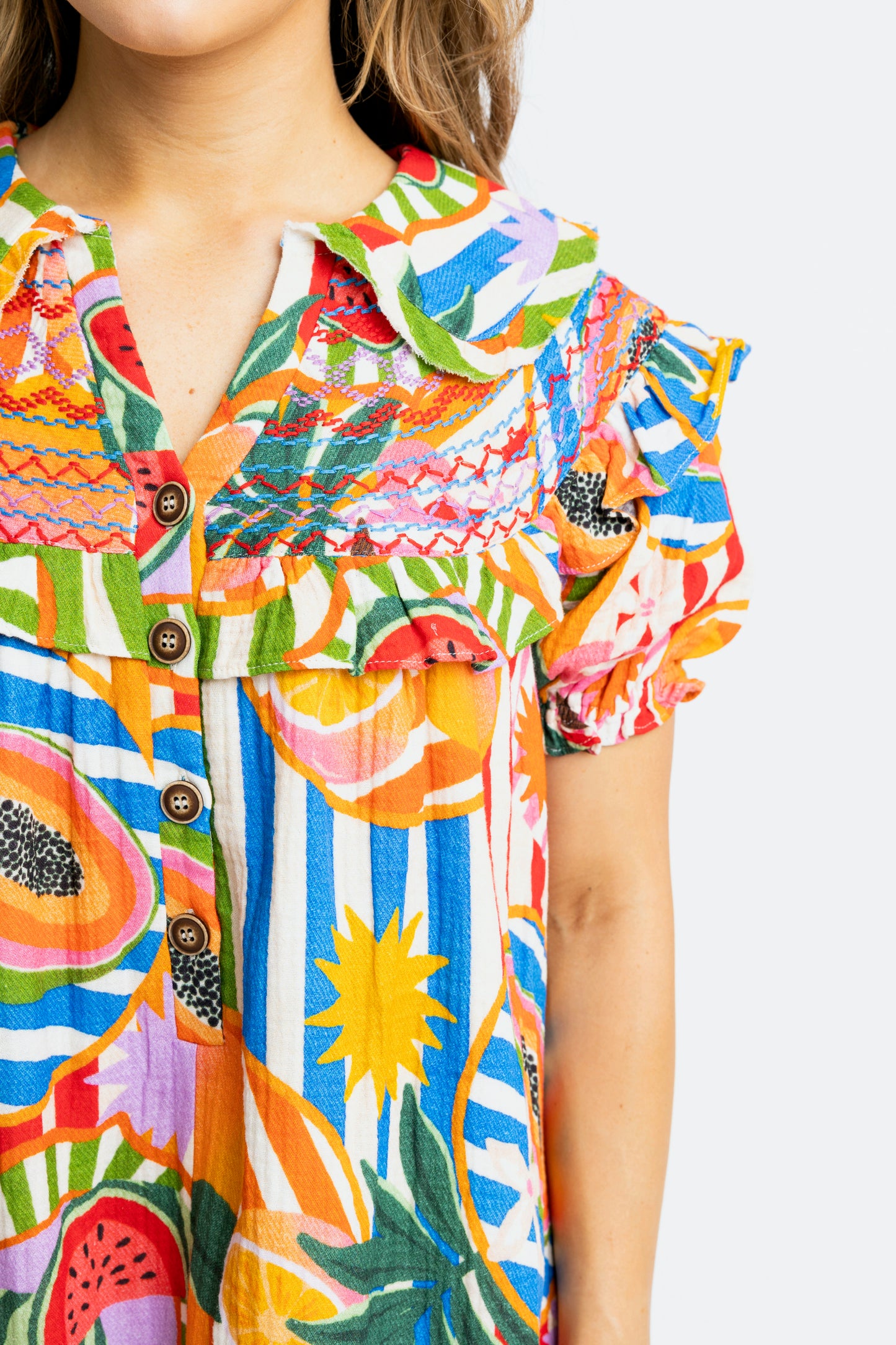Tropical Fruit Vacation Dress by Karlie