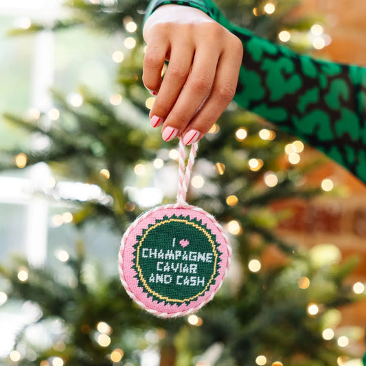 Caviar Cash Needlepoint Ornament