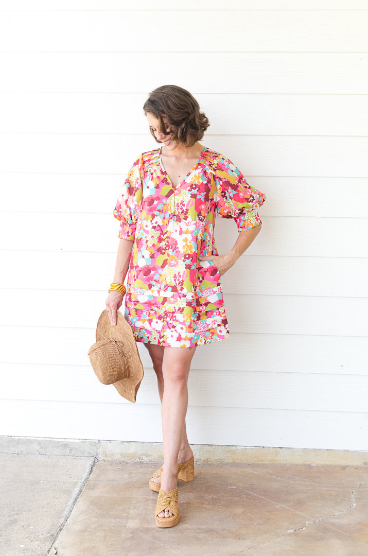 Crosby Elaine Dress in Cosmos Print