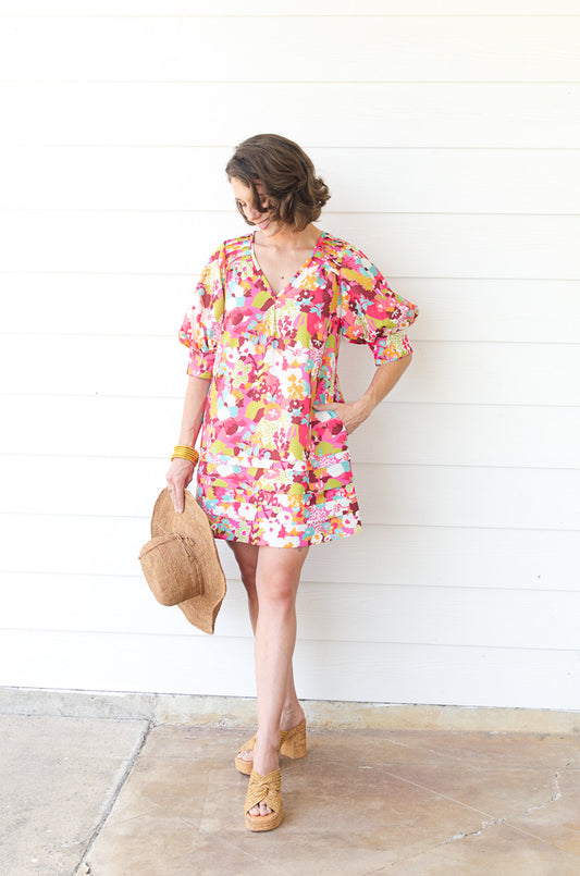 Crosby Elaine Dress in Cosmos Print