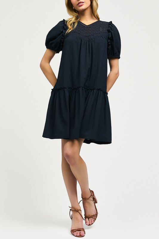 Current Air Dark Navy Vneck Dress