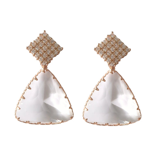 Diamond Pave & Crystal Drop Earring