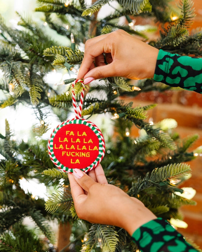 Fa La La Needlepoint Ornament