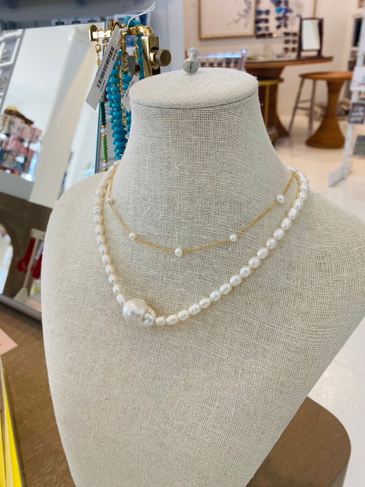 Floating Pearl and Baroque Pearl Necklace from Joy Dravecky