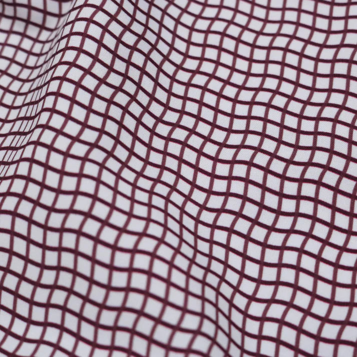 Maroon Check Guayabera Romper