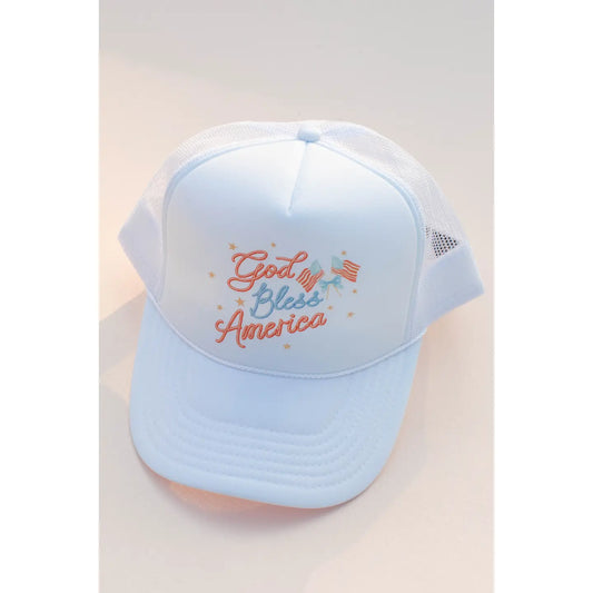 God Bless 4th of July Trucker Hat