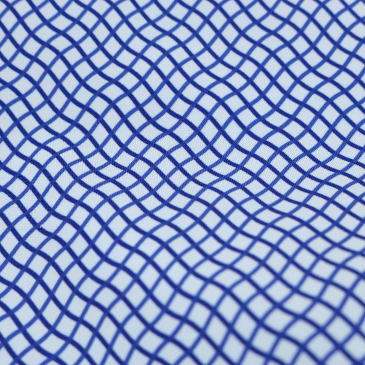 Boys Navy Check Guayabera