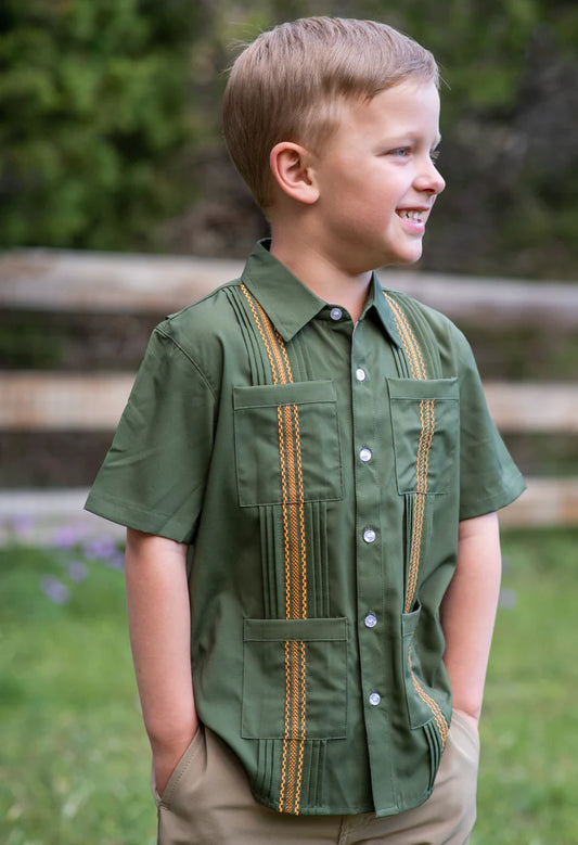 Boys Post Oak & Blaze Guayabera