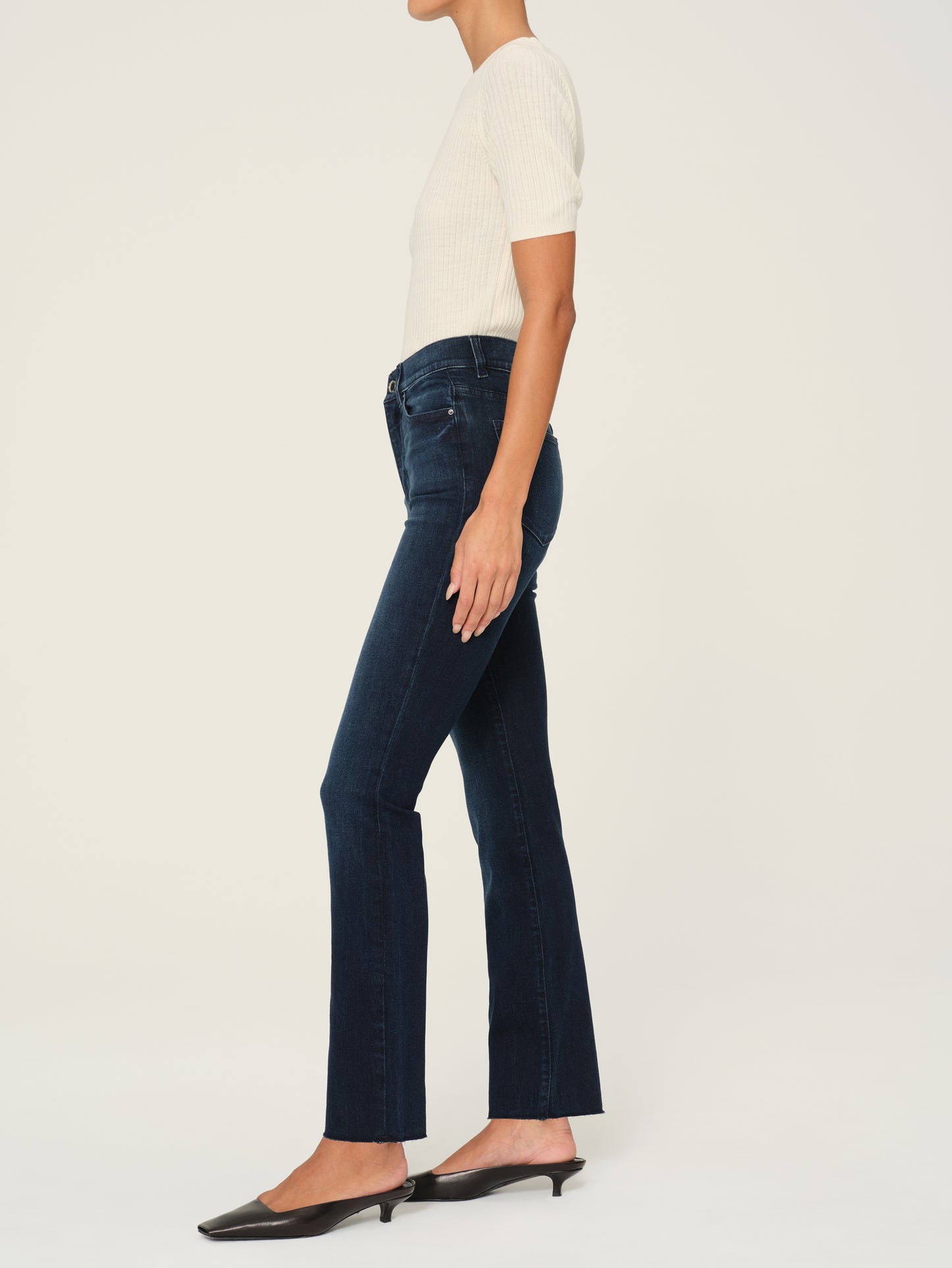 Halle Straight High Rise Jeans - Mediterranean side view