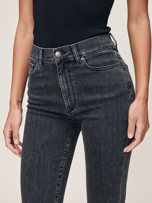 Halle Straight Leg High Rise Jeans - Nightshade close up