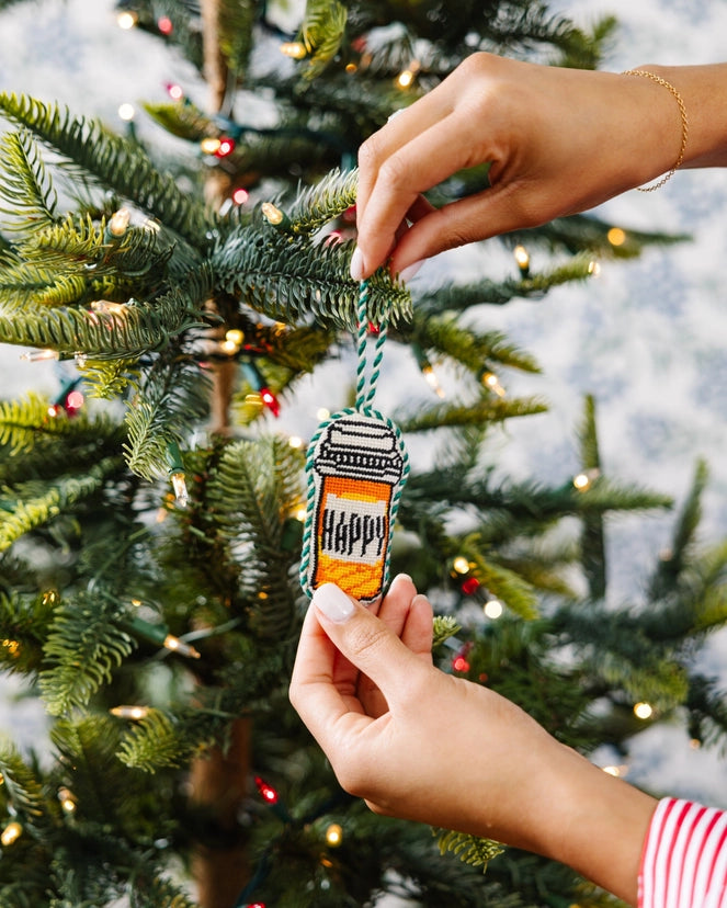 Happy Pills Needlepoint Ornament