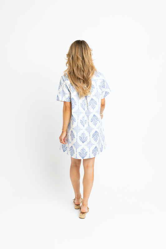 French Vintage Floral Shirt Dress