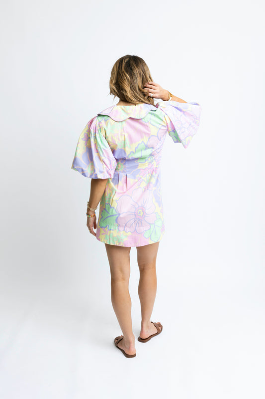 Lavender Floral Shirt Dress