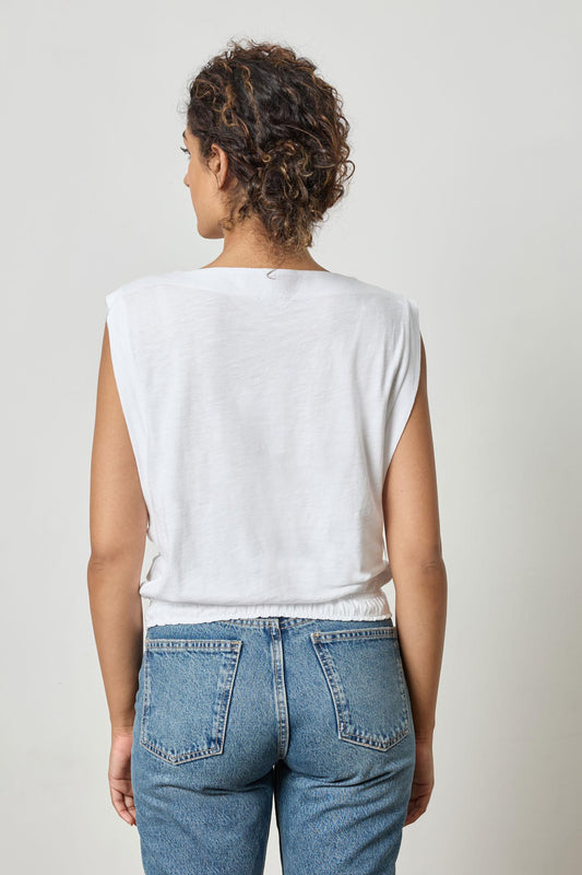 White Boatneck Top