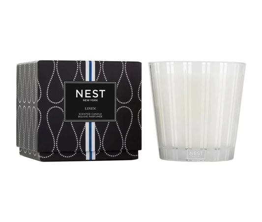 Linen 3 wick candle from Nest