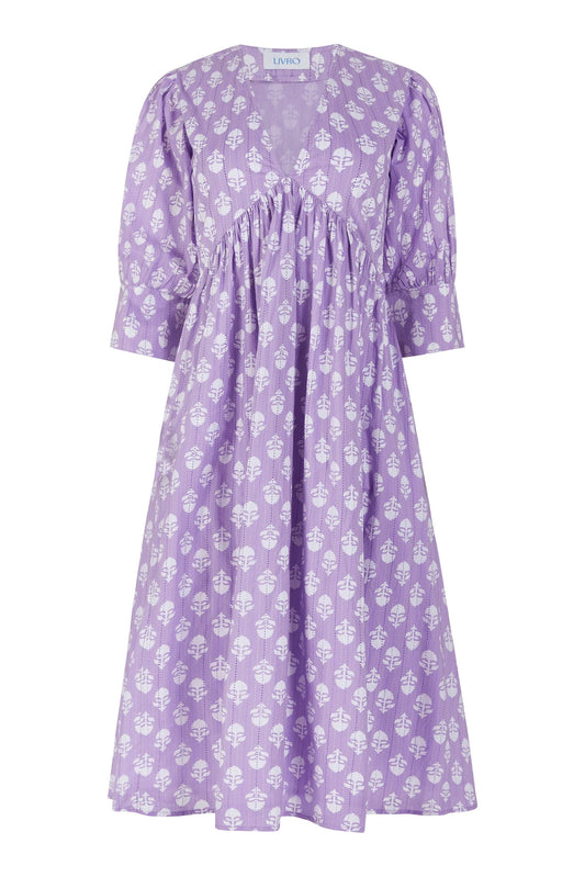 Ingrid Dress - Lavender Sprigs