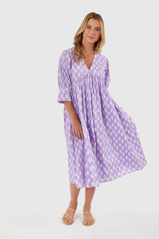 Ingrid Dress - Lavender Sprigs