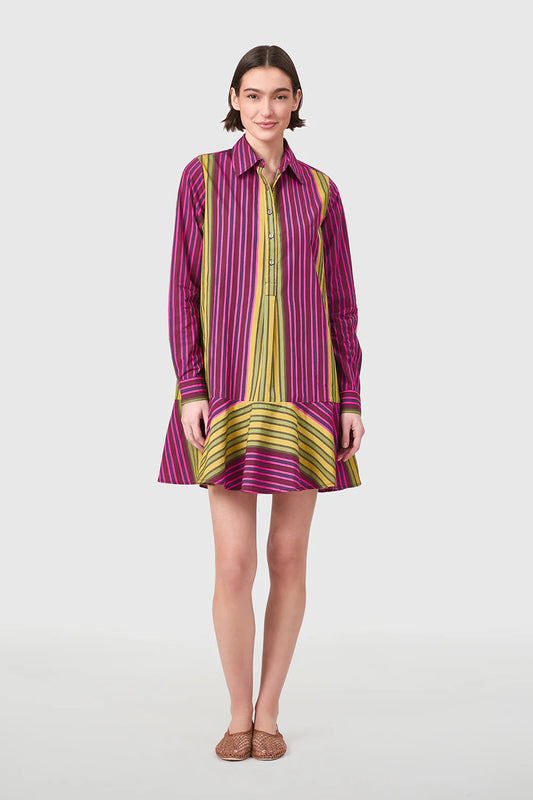 Polly Dress - Wildberry Stripe