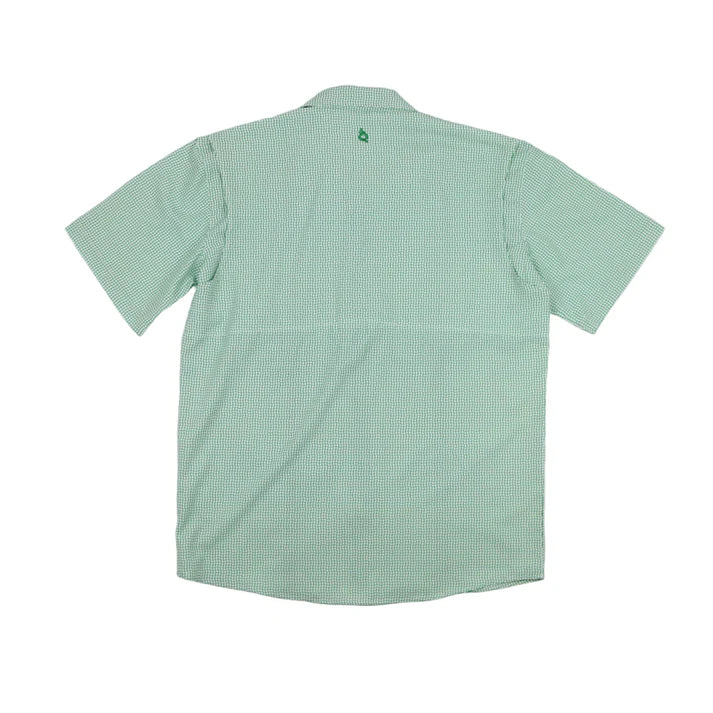 Men's Green Check Guayabera