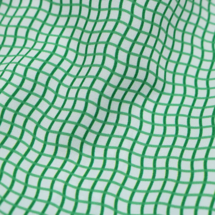 Men's Green Check Guayabera