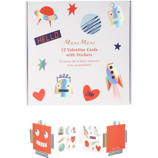 Robot Concertina Valentine Stickers